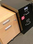 3-Drawer Mobile Pedestal File Cabinet, Light Wood Finish - ITEM #:330027 - Img 2 of 2