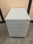 Used Light Gray 2-Drawer Metal Mobile File Pedestal Cabinet - ITEM #:330029 - Img 1 of 4