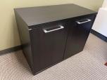 Used Used Wood Storage Cabinet With Black Finish - Silver Handles 