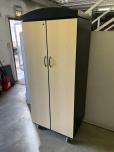 Used Storage Cabinet With Black And Maple Laminate - ITEM #:345052 - Thumbnail image 2 of 3