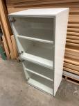 Used Used Storage Cabinet With White Laminate - Plexiglass Doors 