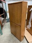 Used Oak Storage Cabinet With Brass Handles - ITEM #:345057 - Img 2 of 11