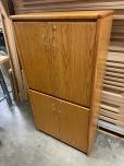 Used Oak Storage Cabinet With Brass Handles - ITEM #:345057 - Img 8 of 11