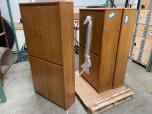 Used Used Oak Storage Cabinet With Brass Handles 