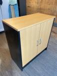 Used Storage Cabinet - Maple Veneer - Black Laminate - ITEM #:345063 - Img 2 of 3