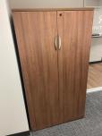 Used Tall Storage Cabinet - Silver Handles - Walnut - ITEM #:345069 - Img 1 of 3