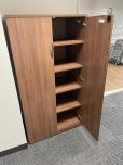 Used Tall Storage Cabinet - Silver Handles - Walnut - ITEM #:345069 - Img 3 of 3