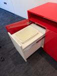 Modern Red Credenza with Trash/Recycle Pull-Outs - ITEM #:345083 - Img 3 of 5