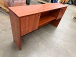 Cherry Laminate Desk Hutch with Locking Cabinets - ITEM #:345087 - Img 1 of 3