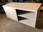 Used Mailroom console cabinet with sliding doors - grey finish 