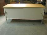 Mailroom console cabinet table - oak laminate and putty frame - ITEM #:395015 - Img 4 of 4