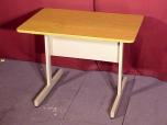 Light Oak Laminate Training Table with T-Leg Base - ITEM #:405003 - Img 1 of 3