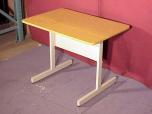 Light Oak Laminate Training Table with T-Leg Base - ITEM #:405003 - Img 2 of 3