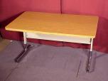 Used Computer Table - Oak Laminate - Putty Frame - ITEM #:405004 - Img 1 of 3