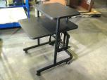 Used Used Rolling Computer Desk / Stand - Black Finish 