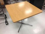 Square breakroom or meeting tables with oak laminate and chrome legs - ITEM #:445006 - Thumbnail image 1 of 2