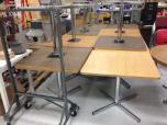 Square breakroom or meeting tables with oak laminate and chrome legs - ITEM #:445006 - Thumbnail image 2 of 2