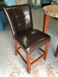 Round Marble Top Pub Table with 2 Brown Vinyl Chairs - ITEM #:445016 - Img 3 of 5