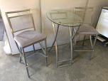 3-Piece Modern Bistro Set with Glass Top Table & Bar Stools - ITEM #:445020 - Img 1 of 5