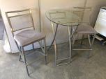 Used Tall break table with matching chair set - purple fabric 