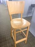 High-Back Wood Bar Stool Chair - Maple Finish - ITEM #:445024 - Img 1 of 3