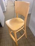 High-Back Wood Bar Stool Chair - Maple Finish - ITEM #:445024 - Img 2 of 3