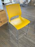 Used Barstool Chairs - Yellow Seat - Silver Frame - ITEM #:445026 - Img 2 of 5