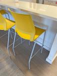 Used Barstool Chairs - Yellow Seat - Silver Frame - ITEM #:445026 - Img 4 of 5