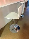 Modern White Molded Barstool with Chrome Pedestal Base - ITEM #:445028 - Img 2 of 4