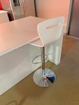 Modern White Molded Barstool with Chrome Pedestal Base - ITEM #:445028 - Img 3 of 4