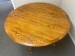 Used Classic Round Dining Table With Medium Oak Finish - ITEM #:445029 - Thumbnail image 2 of 2