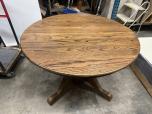 Used Round Dining Table - Medium Oak - ITEM #:445029 - Img 1 of 4