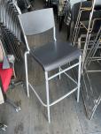 Used Barstool Chairs - Black Seat - Grey Frame - ITEM #:445030 - Img 1 of 3