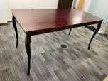 Tall Mahogany Veneer Breakroom / Dining Table with Black Legs - ITEM #:445035 - Img 1 of 5