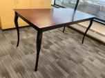Tall Mahogany Veneer Breakroom / Dining Table with Black Legs - ITEM #:445035 - Img 2 of 5