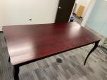 Tall Mahogany Veneer Breakroom / Dining Table with Black Legs - ITEM #:445035 - Img 5 of 5