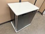 Used Mobile Storage Cabinet AV Cart w/ Swinging Door Shelves (Black/White) - ITEM #:445040 - Img 2 of 5