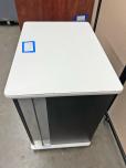 Used Mobile Storage Cabinet AV Cart w/ Swinging Door Shelves (Black/White) - ITEM #:445040 - Img 5 of 5