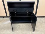 Black Mobile Storage Cart Cabinet with Grey Laminate Top - ITEM #:445042 - Img 3 of 6