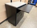 Black Mobile Storage Cart Cabinet with Grey Laminate Top - ITEM #:445042 - Img 5 of 6