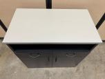 Black Mobile Storage Cart Cabinet with Grey Laminate Top - ITEM #:445042 - Img 6 of 6