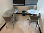 3-Piece Round Cafe Table Set with Grey Vinyl Chairs - ITEM #:445043 - Img 1 of 8