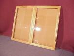 Display Case / Cork Board - 2 locking glass panel doors - oak frame - ITEM #:465003 - Thumbnail image 1 of 2