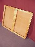 Display Case / Cork Board - 2 locking glass panel doors - oak frame - ITEM #:465003 - Thumbnail image 2 of 2