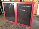 Cherry red letterboard in glass display case - ITEM #:475003 - Img 1 of 1