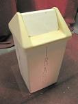 Used Used white plastic trash can - wastebasket 