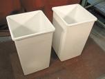 Used white plastic trash can - wastebasket - ITEM #:485003 - Thumbnail image 2 of 2