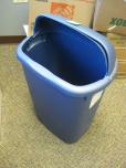 Blue Plastic Swing-Top Office Wastebasket - ITEM #:485005 - Img 1 of 1