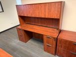 71" Wide Cherry Laminate Desk Hutch with Cabinets - ITEM #:505011 - Img 1 of 2