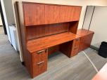 71" Wide Cherry Laminate Desk Hutch with Cabinets - ITEM #:505011 - Img 2 of 2